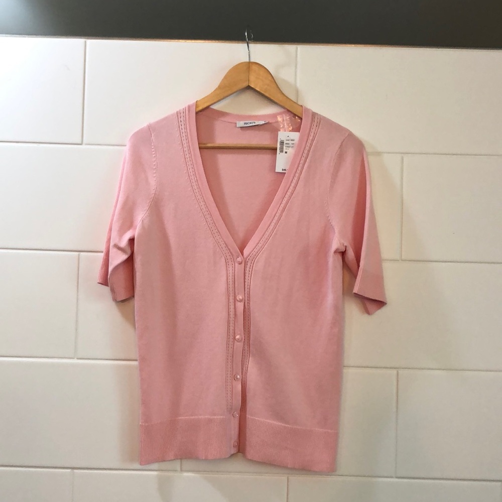 NWT Ricki’s pink short sleeve cardigan medium